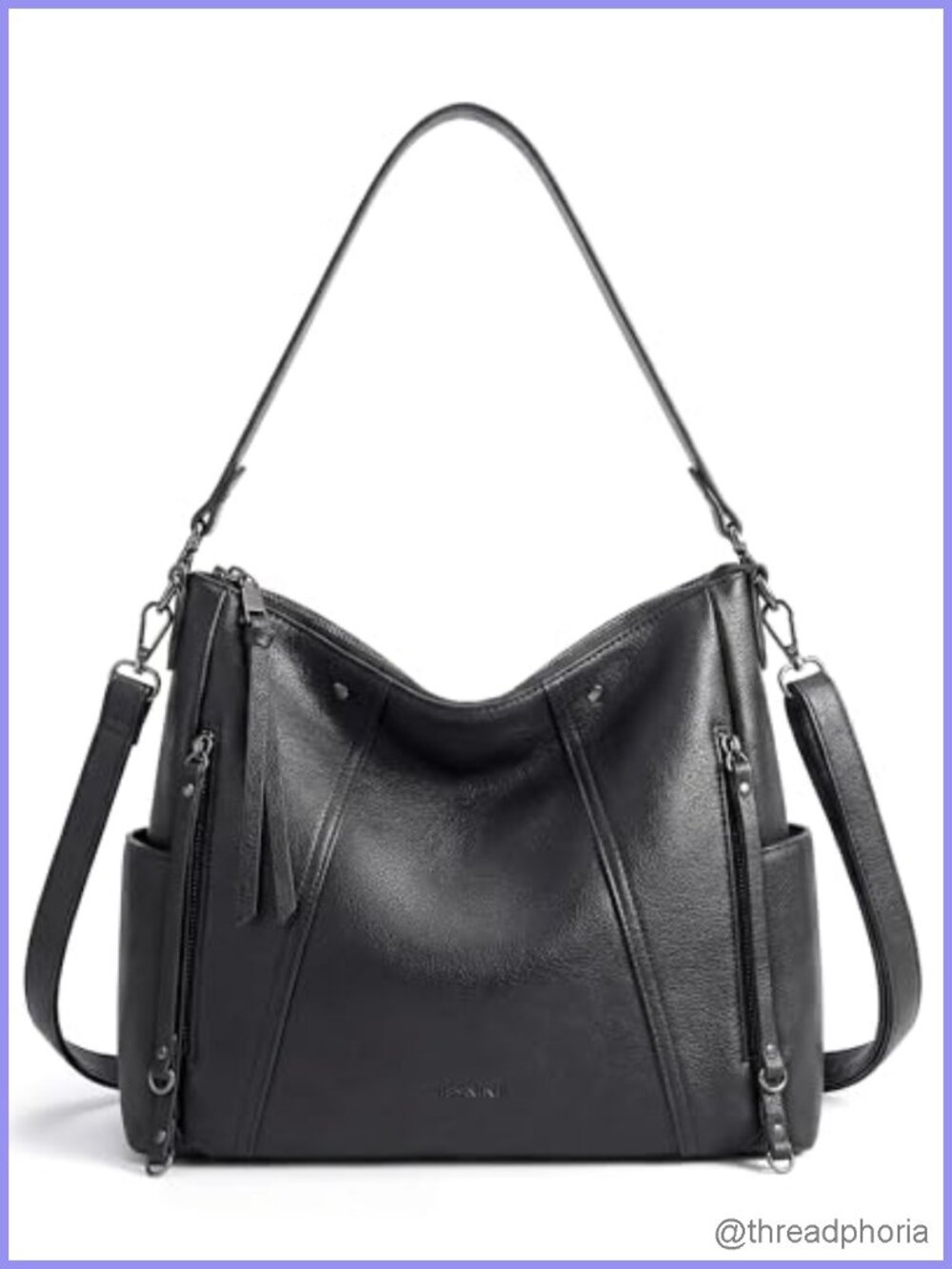 Large Faux Leather Hobo Bag with Multiple Pockets Top Handle Crossbody
